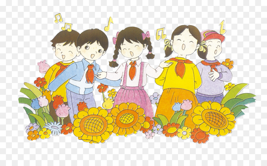 Floral design Singing - Singing children png download - 2953*1772 - Free Transparent  png Download.