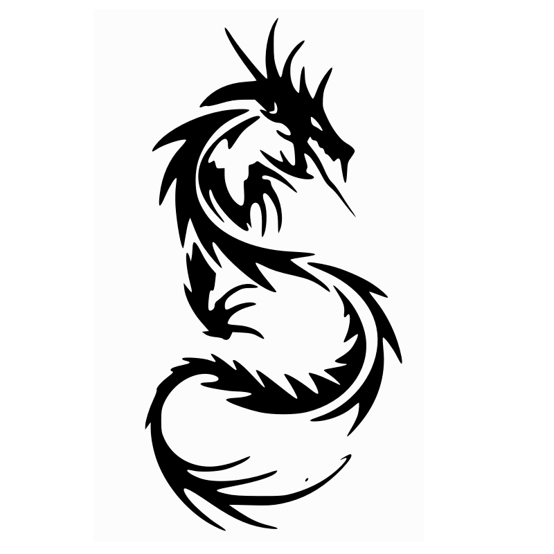 White dragon Tattoo Chinese dragon Clip art - Dragon Silhouette png ...