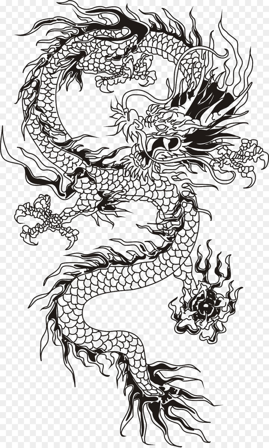 T-shirt Chinese dragon - Chinese dragon wireframes png download - 1024*1704 - Free Transparent Tshirt png Download.