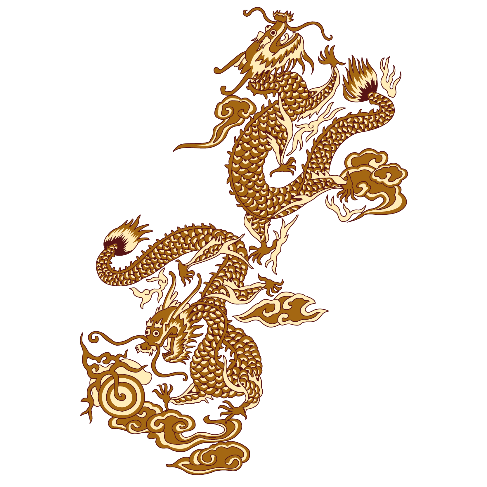 China Chinese dragon - Golden Chinese wind dragon material png download ...