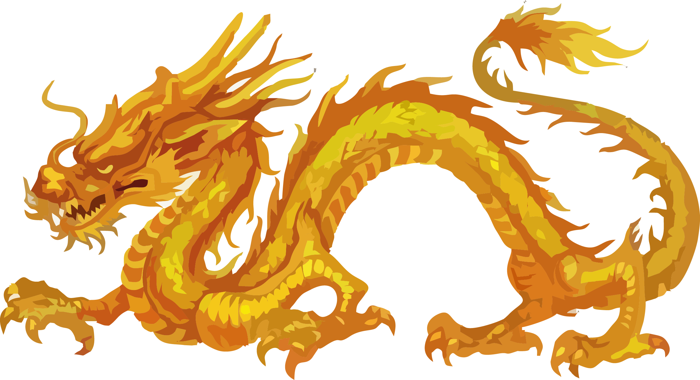History of China Chinese dragon Japanese dragon - Large golden dragon ...