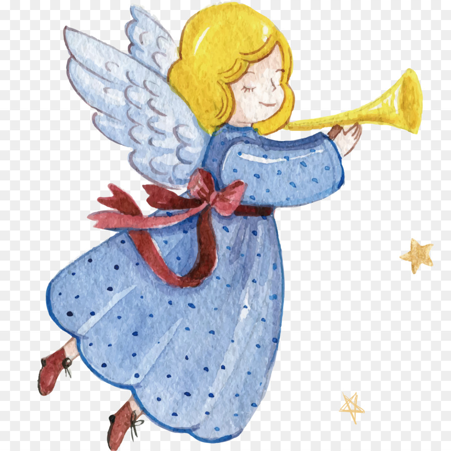 Christmas Illustration - Angel Trumpet watercolor background png download - 1500*1500 - Free Transparent  png Download.