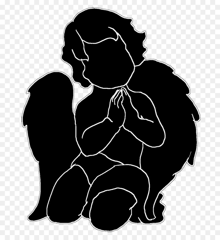 Silhouette Drawing - angel baby png download - 984*1063 - Free Transparent Silhouette png Download.