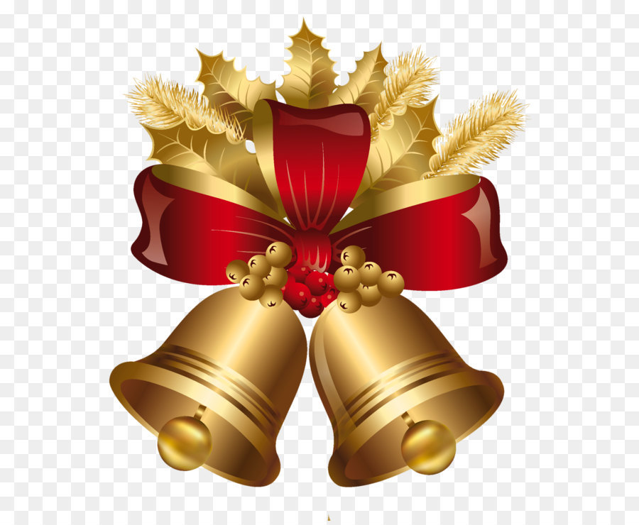 Christmas decoration Jingle bell Gold - Golden and Red Christmas Bells PNG Clipart png download - 1912*2160 - Free Transparent Christmas  png Download.