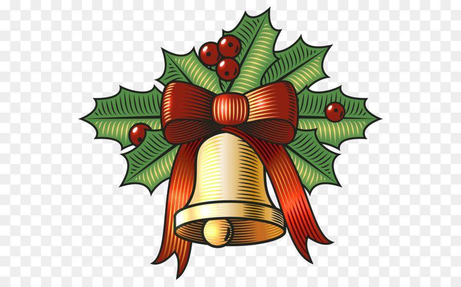 Christmas Jingle bell Clip art - Large Christmas Bell with Holly PNG Clip Art Image png download - 7013*5927 - Free Transparent Christmas  png Download.