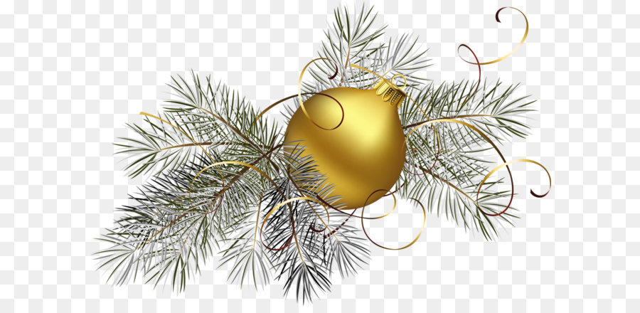 Christmas ornament Gold Clip art - Transparent Gold Christmas Ball with Pine PNG Clipart Picture png download - 1200*793 - Free Transparent Christmas  png Download.