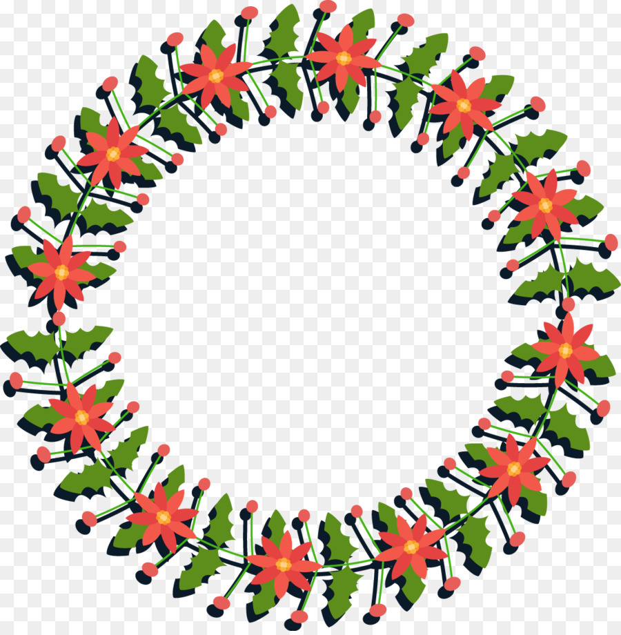 Wreath Garland Christmas Euclidean vector - Vector Christmas wreath png download - 1091*1108 - Free Transparent Wreath png Download.