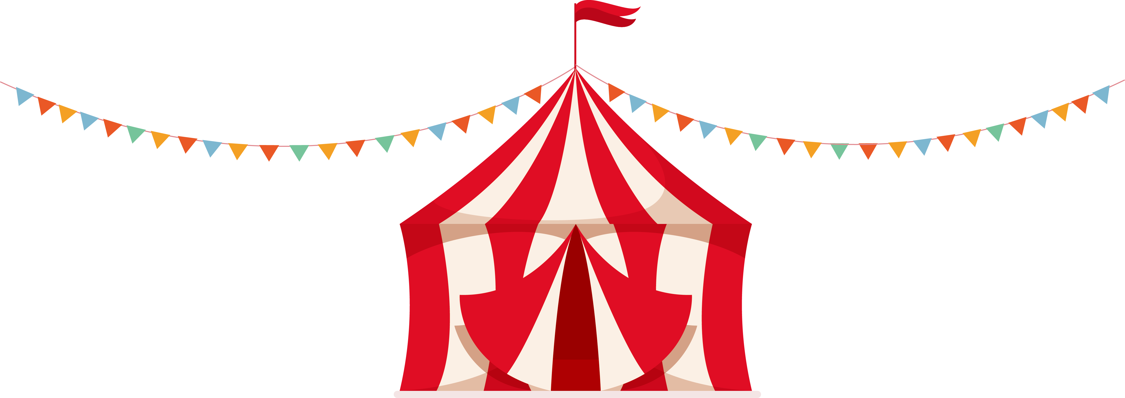 Circus Tent Carnival - Cute circus tent vector png download - 4568*1619 ...