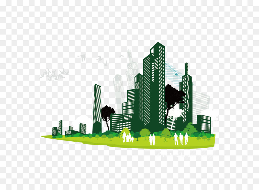 Vector Building Clip art - Buildings and trees silhouette figures vector material png download - 1240*1240 - Free Transparent Hezhou png Download.