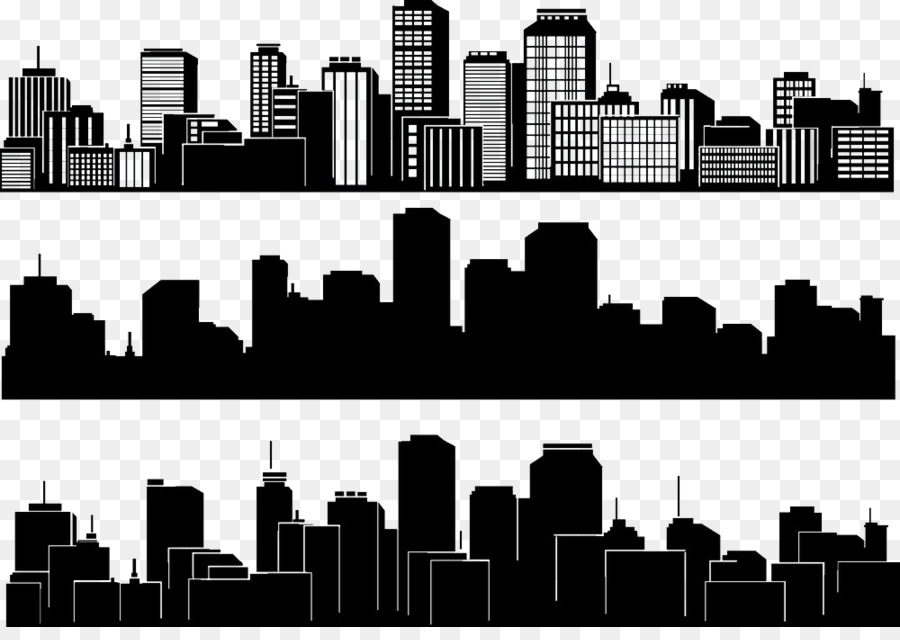 City Silhouette Skyline Building - Black and white city silhouette png download - 1000*697 - Free Transparent City png Download.