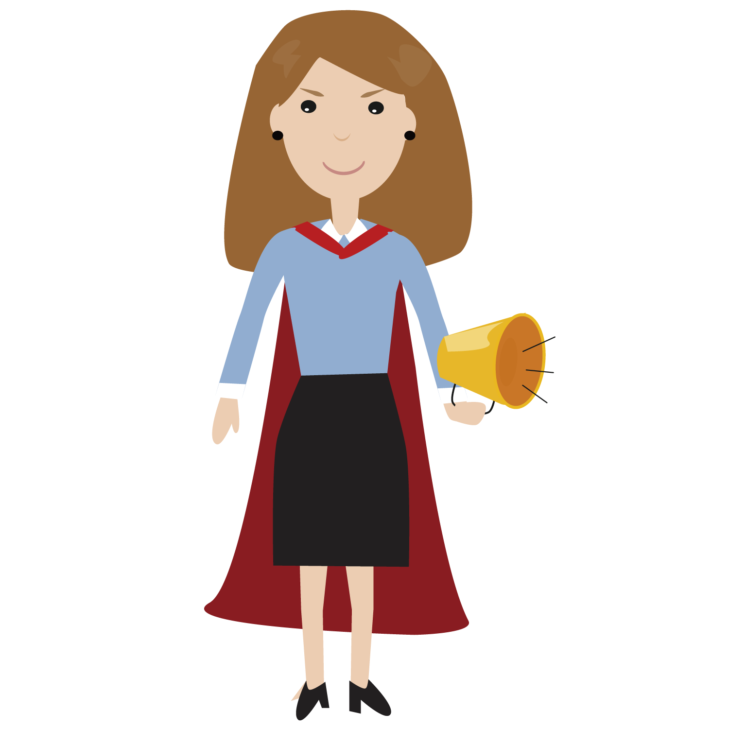 confident girl clipart image