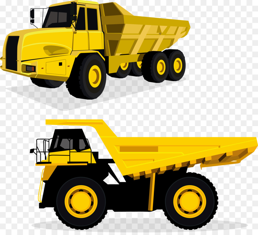Dump truck Car Euclidean vector - Vector yellow dump truck png download - 3161*2848 - Free Transparent Truck png Download.