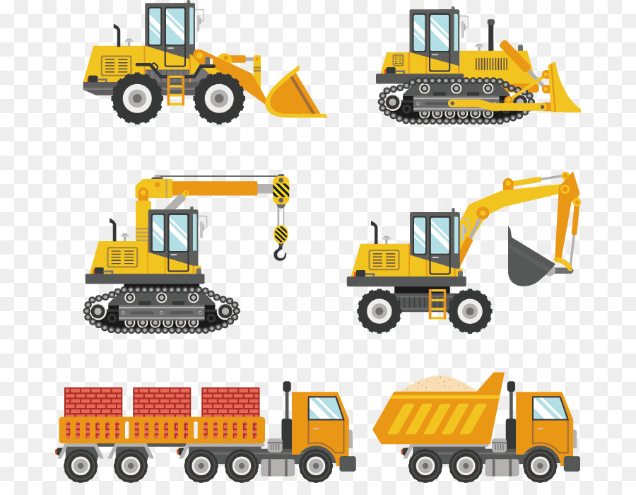 Sticker Excavator Wall decal Truck - Vector Hand-painted work vehicle png download - 744*683 - Free Transparent Sticker png Download.