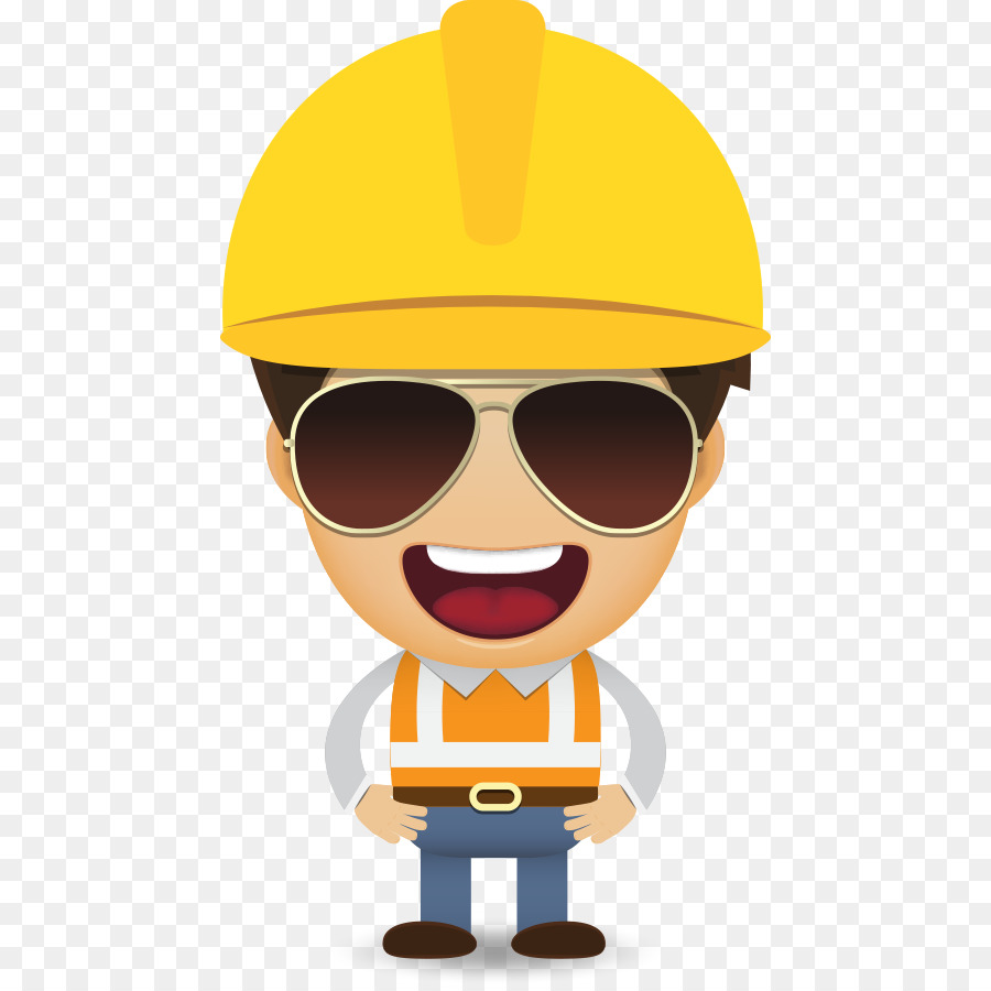 Laborer Cartoon Construction worker Euclidean vector - Vector cartoon worker sunglasses png download - 500*900 - Free Transparent Laborer png Download.