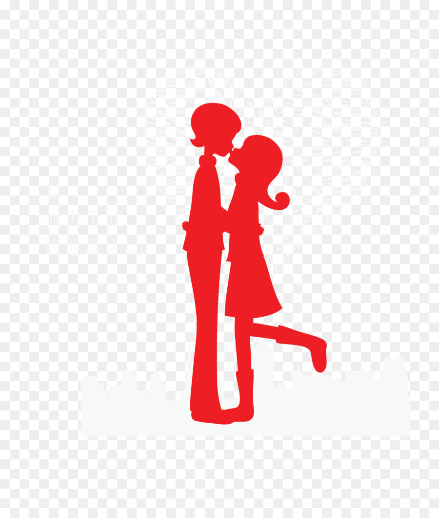 Kiss couple - Vector red kissing couple silhouette png download - 1664*1930 - Free Transparent  png Download.