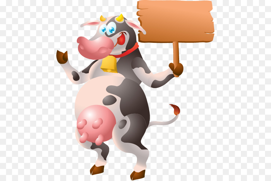 Cattle Cartoon Cowbell Farm - Creative animal tag png download - 526*598 - Free Transparent Cattle png Download.