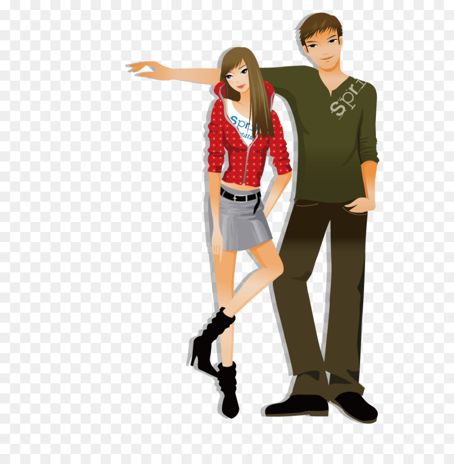 Cartoon Boyfriend Clip art - Woman leaning on the arm of boyfriend png download - 1000*1001 - Free Transparent  Cartoon png Download.