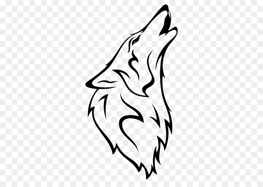 Gray wolf Stencil Silhouette Art Clip art - Wolf Head Outline png ...