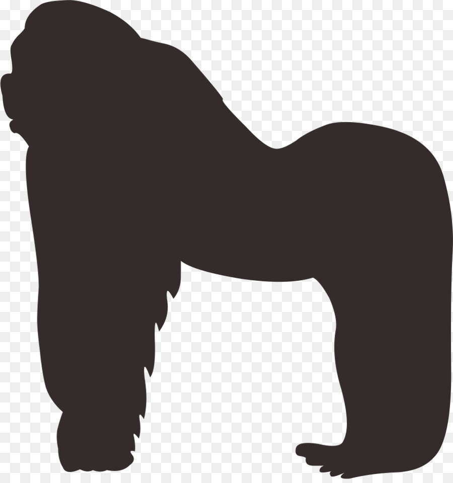 Gorilla Orangutan Silhouette - Crawling gorilla png download - 905*957 - Free Transparent Gorilla png Download.