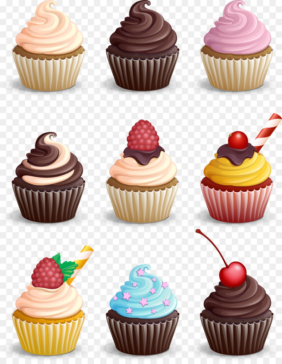 Cupcake Muffin Chocolate - Nine cupcakes png download - 1390*1777 - Free Transparent Cupcake png Download.