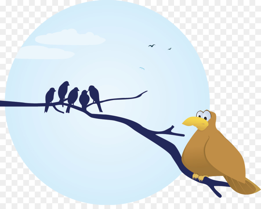 Bird Owl Silhouette - Bird branch cartoon cute full moon png download - 1011*793 - Free Transparent Bird png Download.