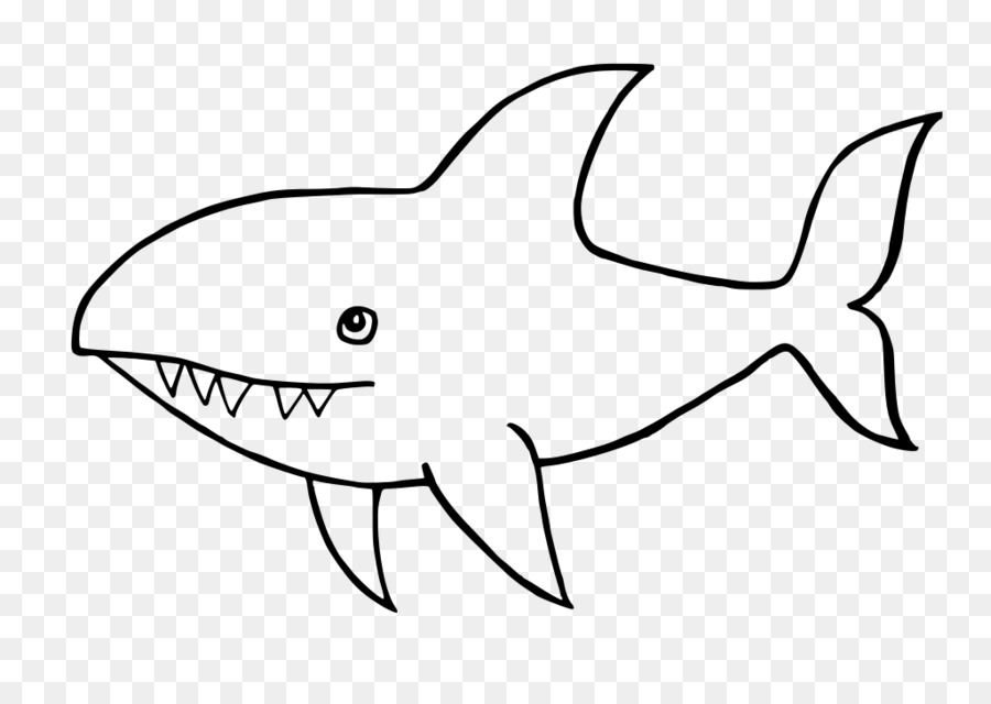 Great white shark Drawing Line art Clip art - cute shark png download - 1024*707 - Free Transparent Shark png Download.
