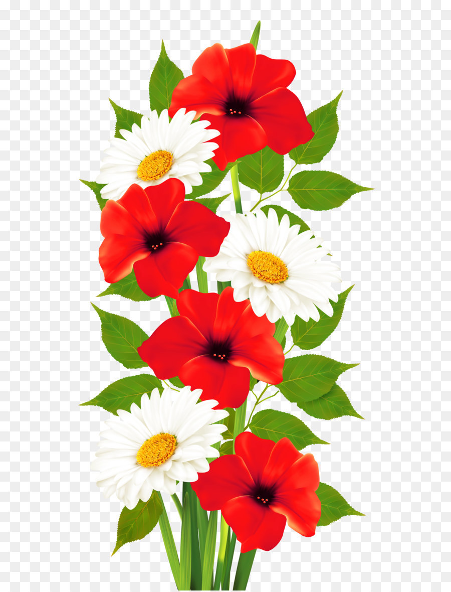 Flower Clip art - Poppies and Daisies Transparent PNG Clipart png download - 2860*5180 - Free Transparent Flower png Download.