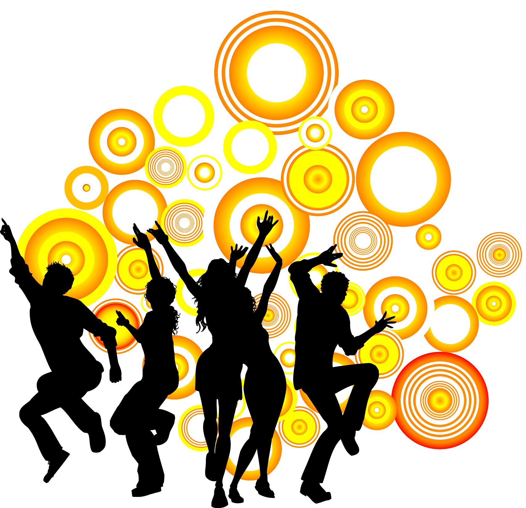 Dance party Silhouette Royalty-free - People circle silhouette ...