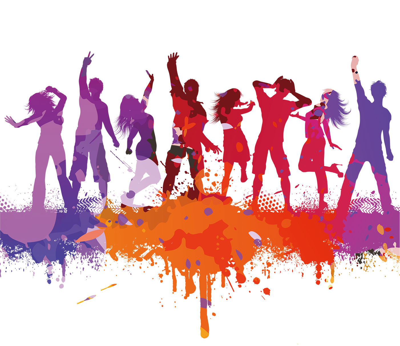 Dance Party Dance Party Silhouette Color Silhouettes Of Men And Women Png Download 1402 1211