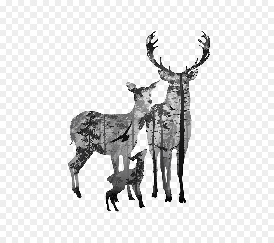 Deer Canvas Antler Clip art - watercolor elk png download - 800*800 - Free Transparent Deer png Download.