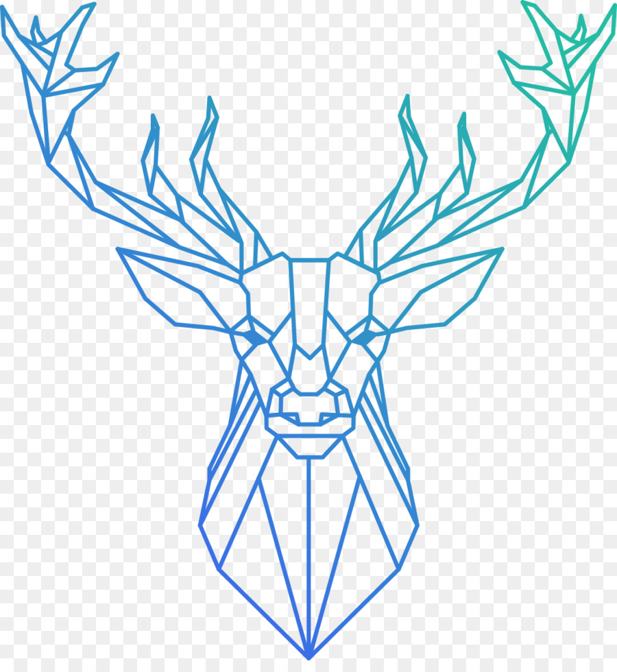 Reindeer Polygon Geometry - deer head png download - 1064*1139 - Free Transparent Deer png Download.