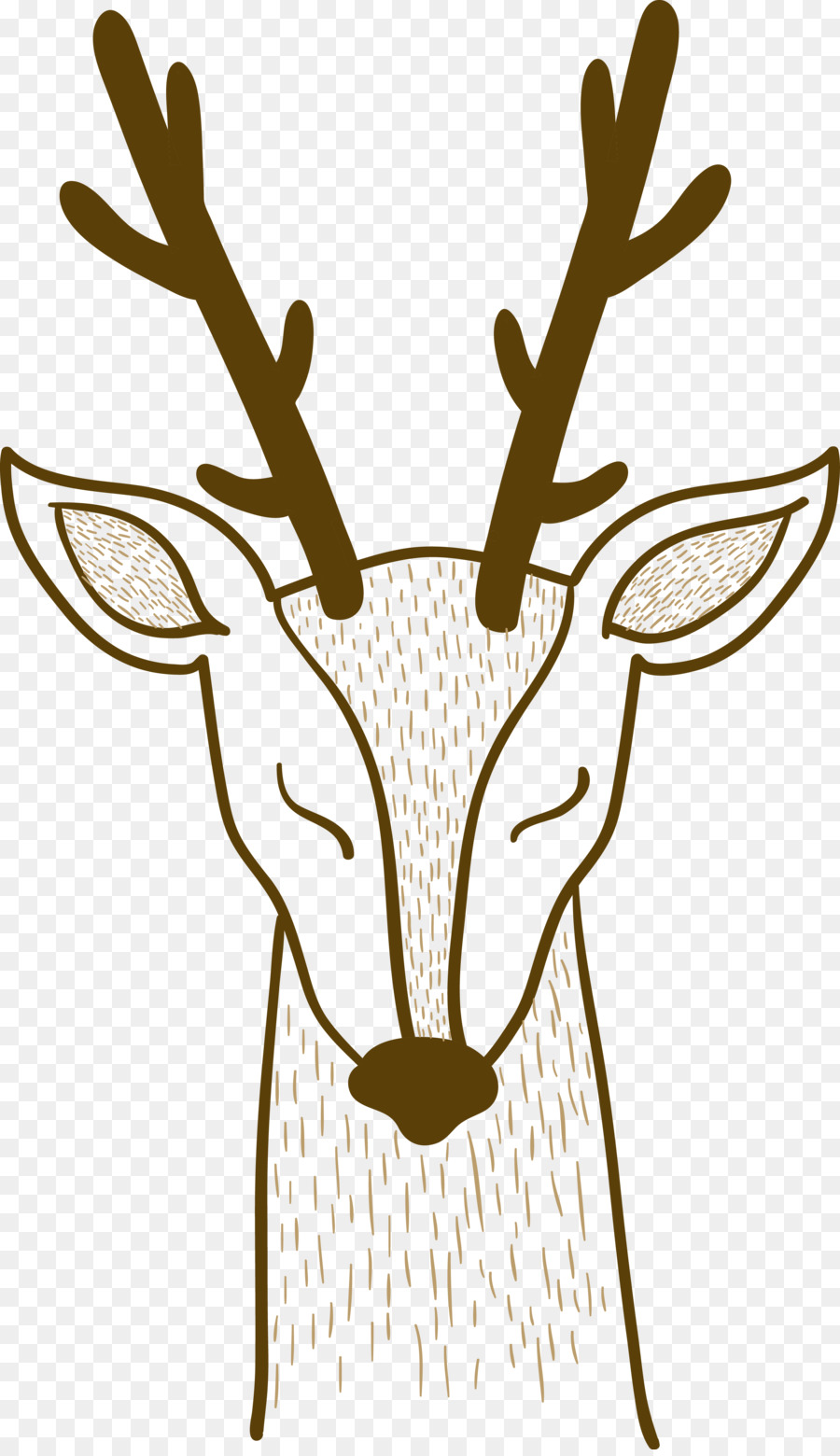 Pxe8re Davids deer Sika deer - Hand painted lines deer deer deer vector png download - 2851*4921 - Free Transparent Pxe8re Davids Deer png Download.