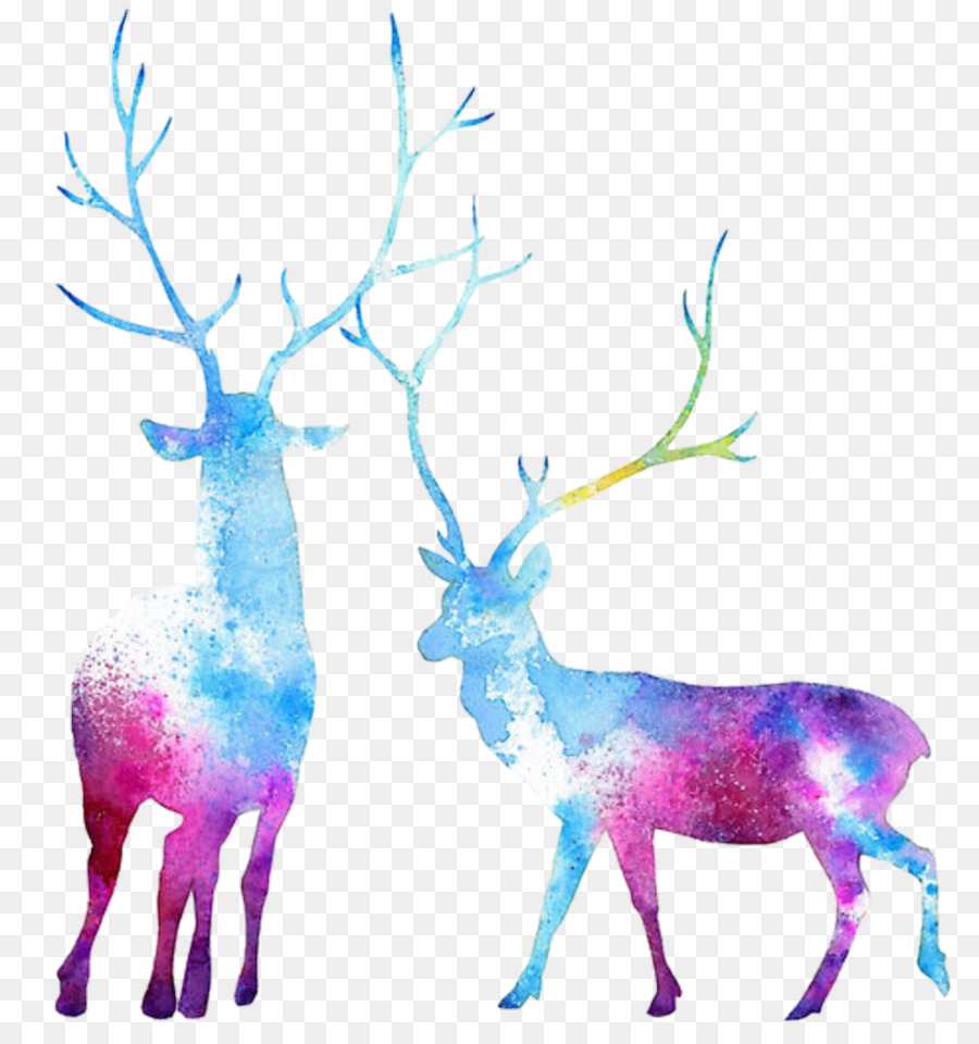 Reindeer Elk Moose Watercolor painting - watercolor animals png download - 1080*1143 - Free Transparent Deer png Download.