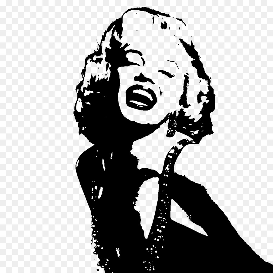 Stencil Black and white Art - marilyn monroe png download - 900*900 - Free Transparent Stencil png Download.