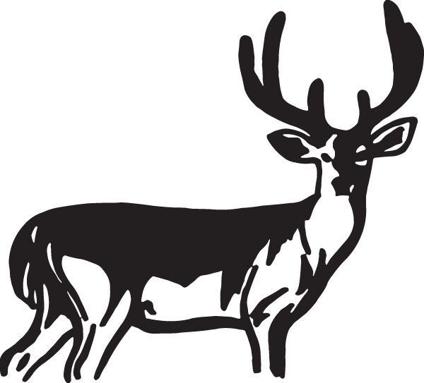 cartoon sticker deer use gas mask
