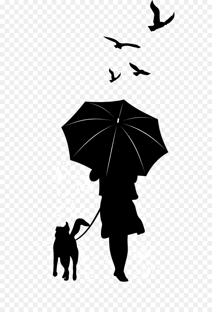 Dog Silhouette Umbrella Illustration - Leisure vector dog png download - 582*1303 - Free Transparent Dog png Download.