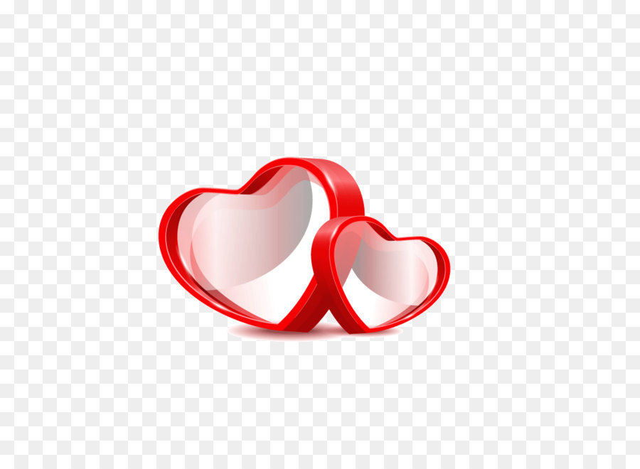 Three-dimensional red double heart vector material png download - 800*800 - Free Transparent Heart ai,png Download.