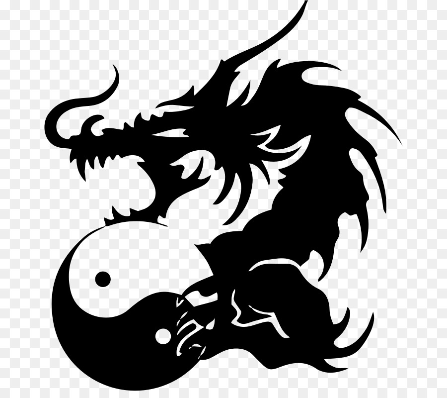 Yin and yang Chinese dragon Legendary creature Decal - dragon png download - 722*786 - Free Transparent Yin And Yang png Download.