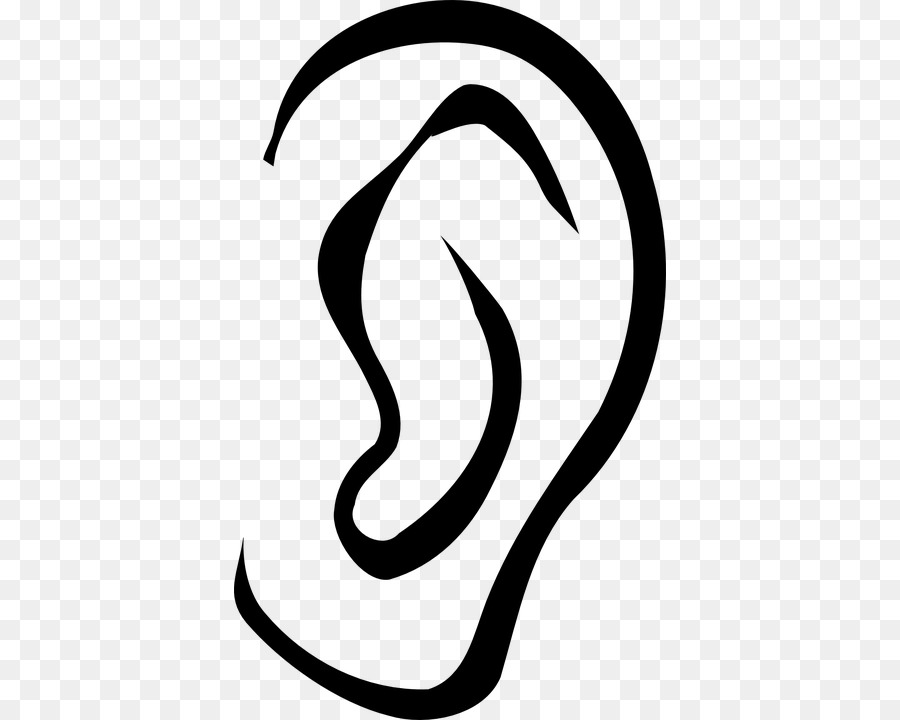 Ear Black and white Cartoon Clip art - ear png download - 432*720 - Free Transparent Ear png Download.