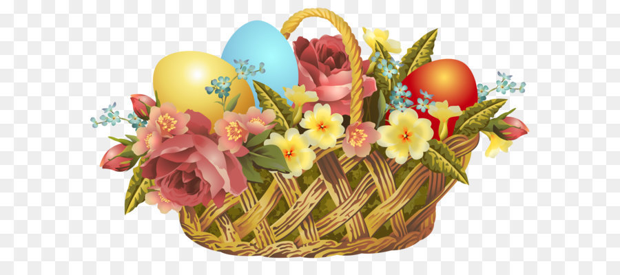 Easter Bunny Easter basket Clip art - Vintage Easter Basket Transparent PNG Clip Art Image png download - 7243*4237 - Free Transparent Easter png Download.