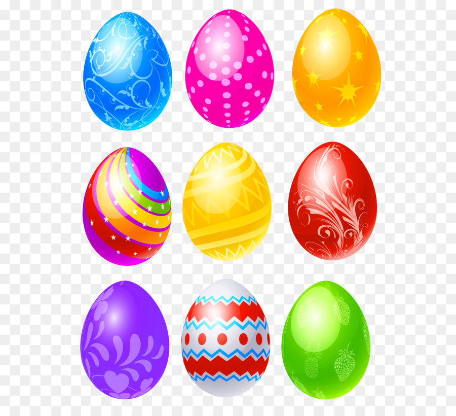 Red Easter egg Scrapbooking Clip art - Transparent Easter Eggs Set PNG Clipart Picture png download - 5901*7311 - Free Transparent Easter Bunny png Download.