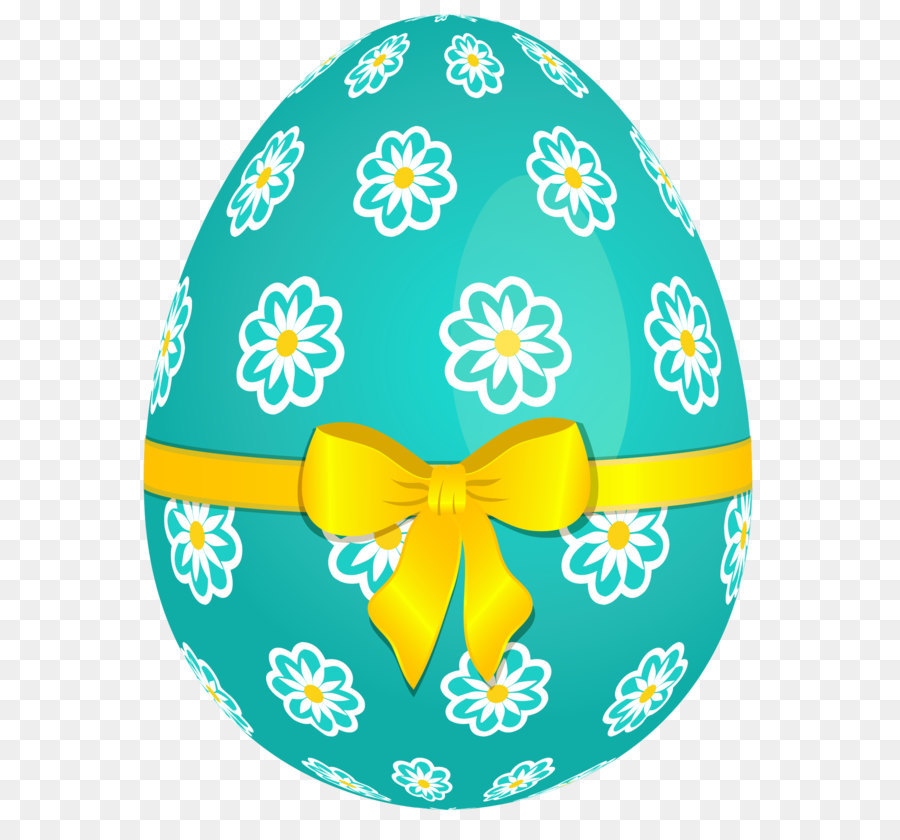 Easter egg Easter basket Clip art - Sky Blue Easter Egg with Flowers and Yellow Bow PNG Picture png download - 1428*1817 - Free Transparent Red Easter Egg png Download.