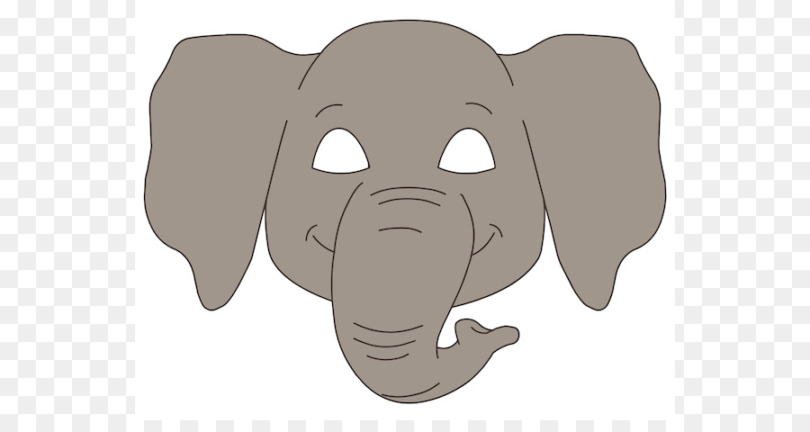 African elephant Paper Mask Clip art - Elephant Face Cliparts png download - 600*467 - Free Transparent  png Download.