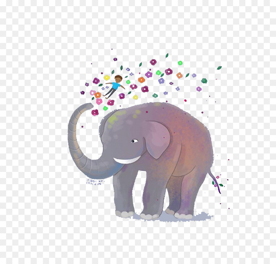 African elephant Indian elephant Watercolor painting Illustration - Watercolor cute elephant png download - 680*850 - Free Transparent African Elephant png Download.
