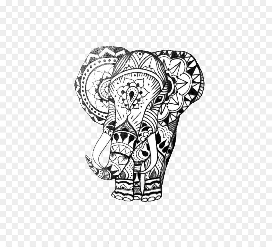 Sleeve tattoo Elephant Mehndi Henna - elephant motif png download - 526*810 - Free Transparent  png Download.