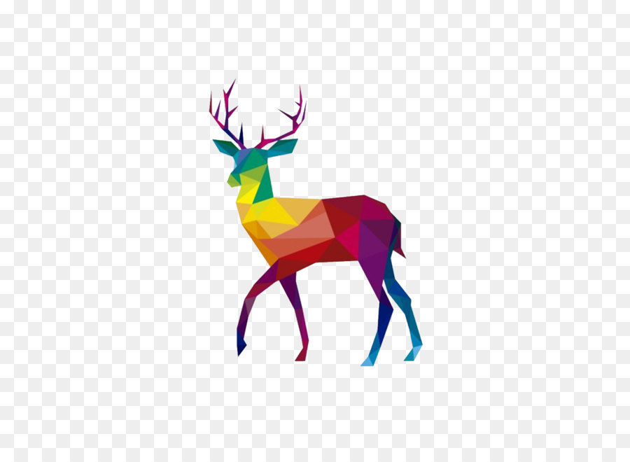 Reindeer Polygon Animal Illustration - Polygon deer png download - 1200*1200 - Free Transparent Deer png Download.
