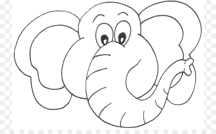 Elephant Coloring book Face Drawing Clip art - Outline Of Elephant Face png download - 800*541 - Free Transparent  png Download.