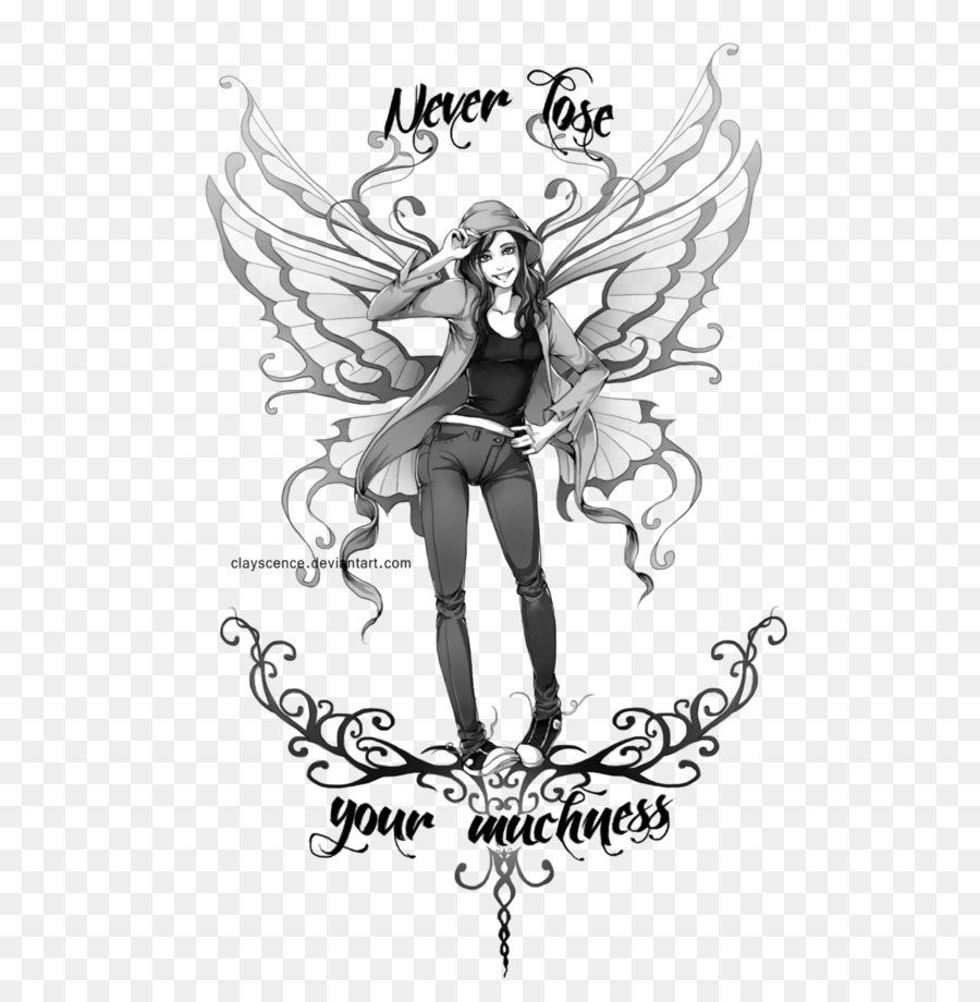 Visual arts Black and white - Fairy Tattoos Png png download - 900*1256 - Free Transparent  png Download.