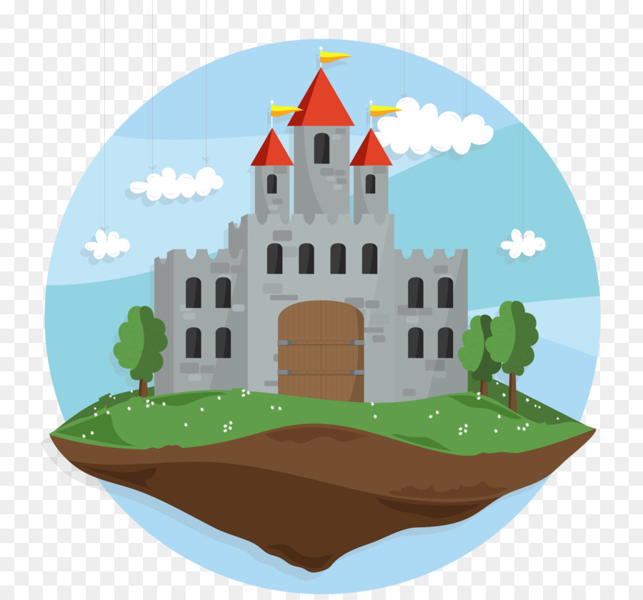 Castle Clip art - Air cartoon fairy tale castle vector material png download - 2445*2260 - Free Transparent Castle png Download.