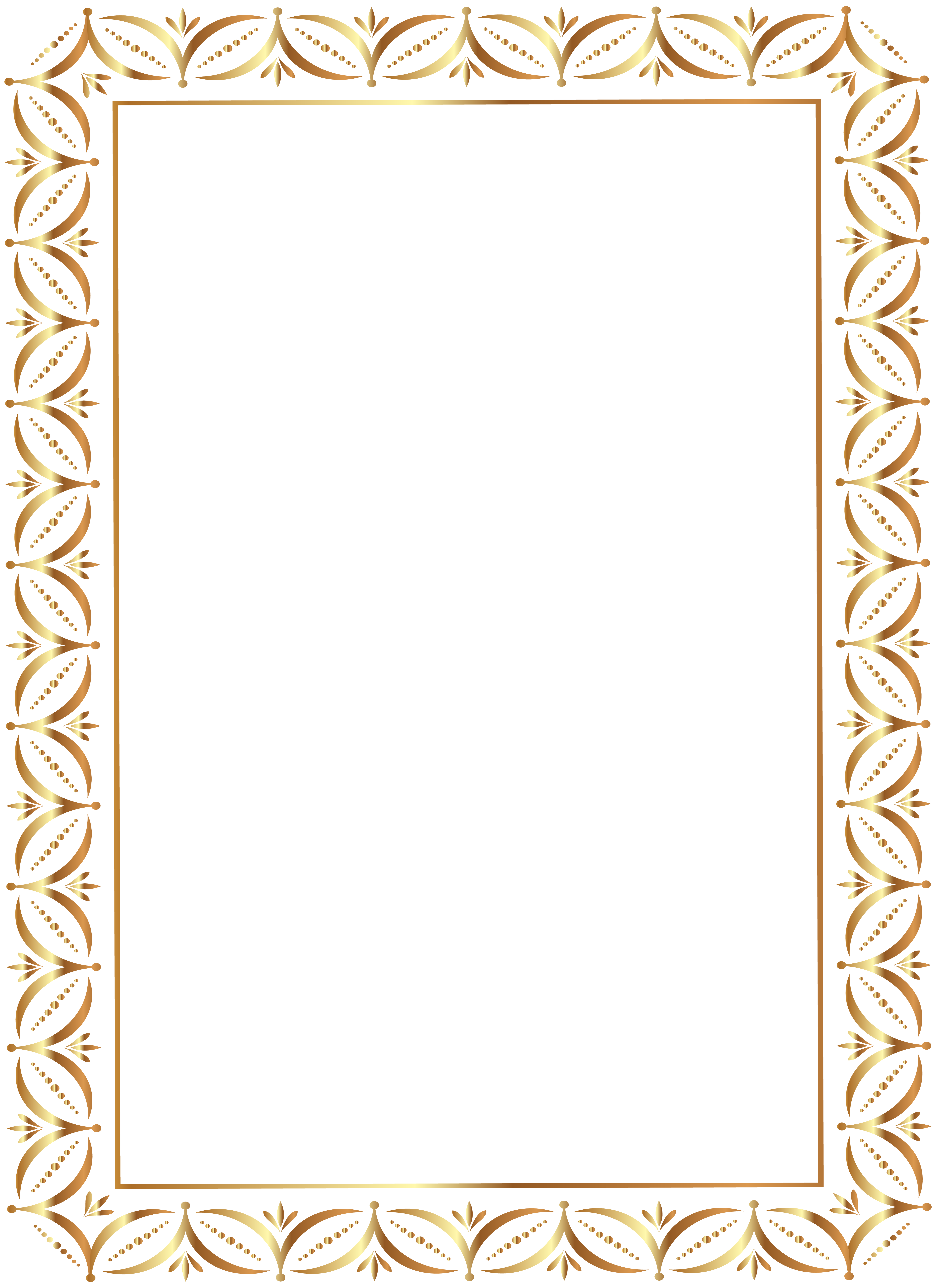 Gold Border Frame Transparent PNG Clip Art Image png download - 5814* ...